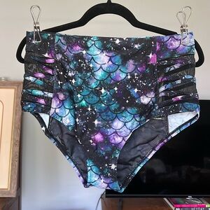 Torrid Galactic Space Mermaid swim bottoms NWT size 1